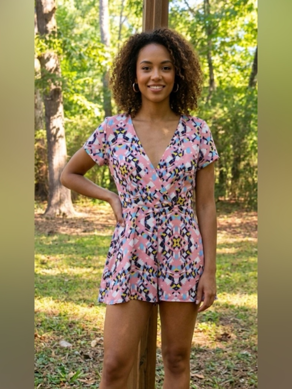 🌟NWT Lily Black Abstract Romper